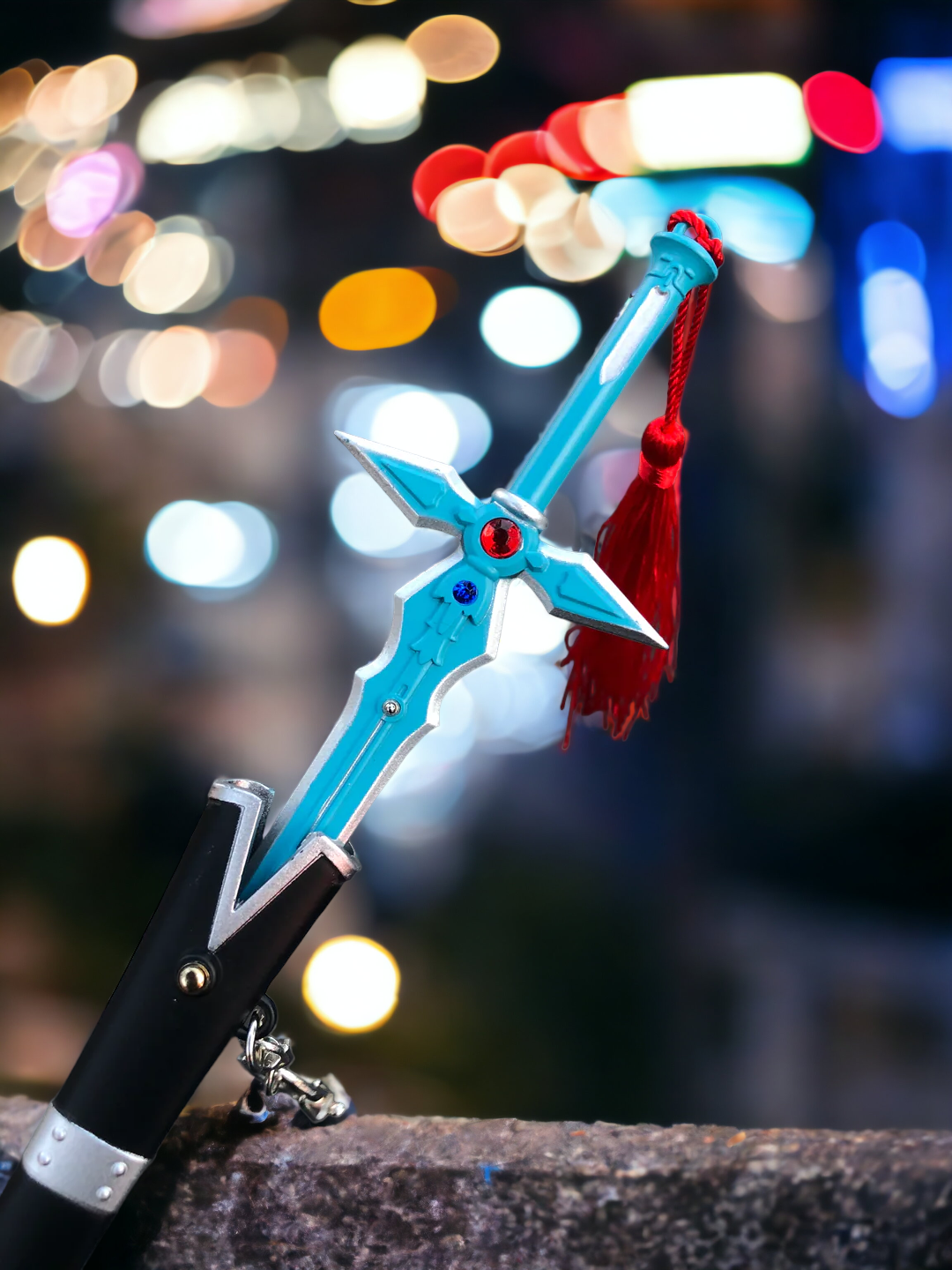 Dark Repulser Blue Katana Keychain